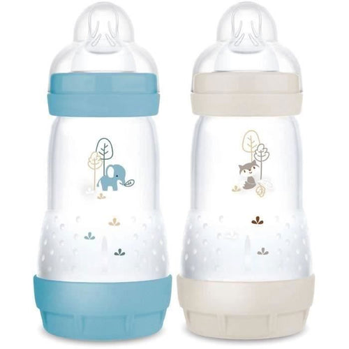 Set di 2 Biberon - MAM - Easy Start / Anti-Coliche - 260 ml - Flusso 2 Tettarella - Oceano + Sabbia
