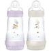 Set di 2 Biberon - MAM - Easy Start / Anti-Coliche - 260 ml - Flusso 2 Tettarella - Lilla + Sabbia