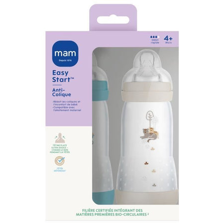 Set 2 Biberon - MAM - Easy Start - Anti-coliche - 320 ml - Tettarella Flow 3 - Oceano + Sabbia