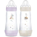 Set 2 Biberon - MAM - Easy Start - Anti-coliche - 320 ml - Tettarella Flow 3 - Lilla + Sabbia
