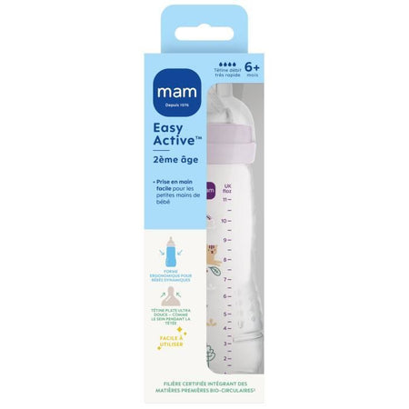 Biberon - MAM BABY - Easy Active - +6 mesi - 330 ml - Tettarella X flusso - Lilla