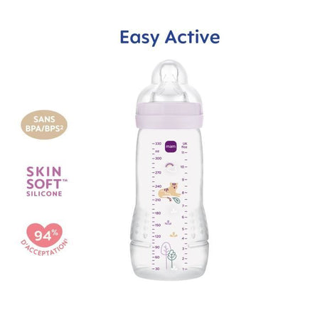 Biberon - MAM BABY - Easy Active - +6 mesi - 330 ml - Tettarella X flusso - Lilla