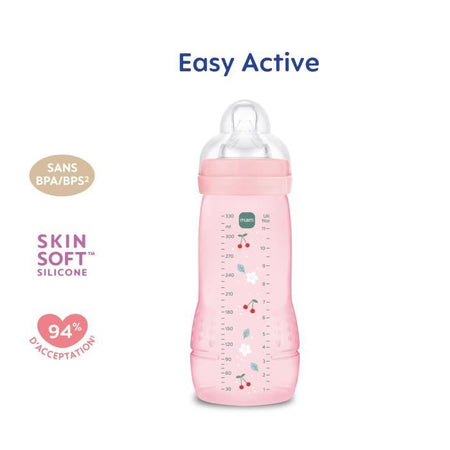 Biberon - MAM BABY - Easy Active - +6 mesi - 330 ml - Tettarella flusso X - Berry