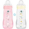 Set 2 Biberon - MAM BABY - Easy Active - +6 mesi - 330 ml - Tettarella X flusso - Berry + Pearl