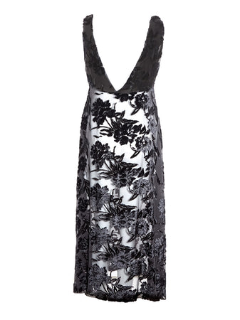Lardini Abito Lungo in Tulle con Stampa Fiori Velvet da donna