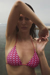 MARINA ABAGNALE | Bikini triangolo e slip fantasia geometrica