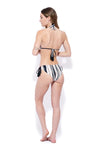 MARINA ABAGNALE | Bikini triangolo alto e slip fantasia righe