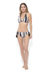 MARINA ABAGNALE | Bikini triangolo alto e slip fantasia righe