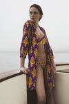 MARINA ABAGNALE | Bikini fascia e slip fantasia damascata