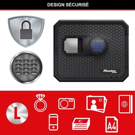 MASTERLOCK FPW082FTCML Cassaforte di sicurezza - Ignifuga e resistente all'acqua - Combinazione elettronica - Formato L