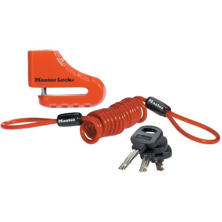 Master Lock 8303EURDPS Antifurto moto - Blocca disco rosso 80 mm
