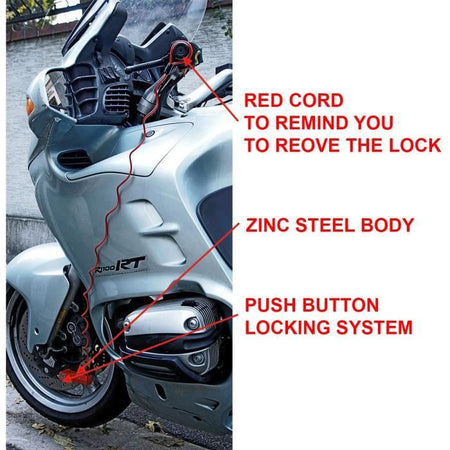 Master Lock 8303EURDPS Antifurto moto - Blocca disco rosso 80 mm