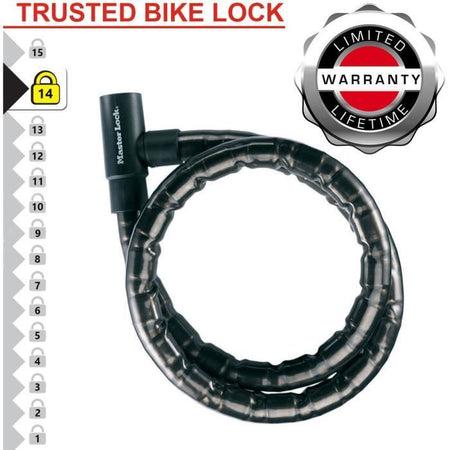 Lucchetto con cavo con chiave in acciaio Master Lock 8115EURDPS - Nero