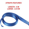 Kit di 4 cinghie di ancoraggio - MASTER LOCK - 4367EURDAT - Con ganci e cricchetto - 5m x 25mm - Blu