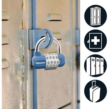 BLOCCO MASTER Lucchetto a combinazione programmabile 64mm - Per armadietti sportivi, armadietti scolastici
