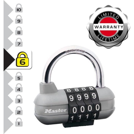 BLOCCO MASTER Lucchetto a combinazione programmabile 64mm - Per armadietti sportivi, armadietti scolastici