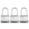 Set di 3 lucchetti Master Lock M5eurtrilf - Sicurezza molto elevata - acciaio a carico - uso esterno - Anse M