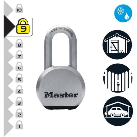 Lucchetto ad alta sicurezza MASTER LOCK [con chiave] [Acciaio inossidabile] [Grillo lungo] [Esterno] M830EURDLH