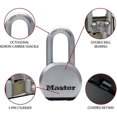 Lucchetto ad alta sicurezza MASTER LOCK [con chiave] [Acciaio inossidabile] [Grillo lungo] [Esterno] M830EURDLH