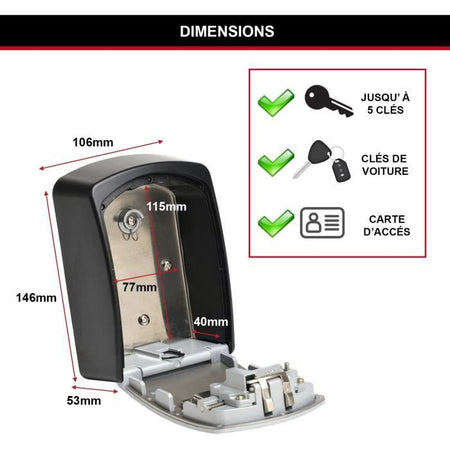 Cassetta chiave sicura MASTER LOCK - Formato XL - Cassettiera per chiavi - Conservazione ad alta capacità