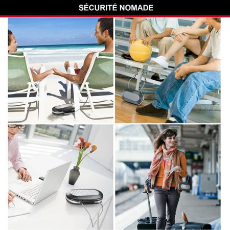 MASTER LOCK Mini custodia portatile da viaggio con cavo di sicurezza - Bianco