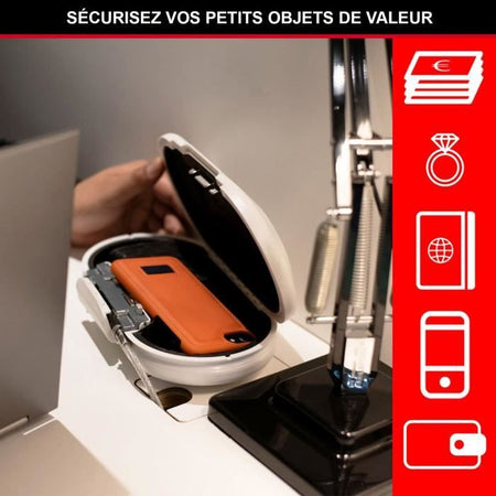 MASTER LOCK Mini custodia portatile da viaggio con cavo di sicurezza - Bianco