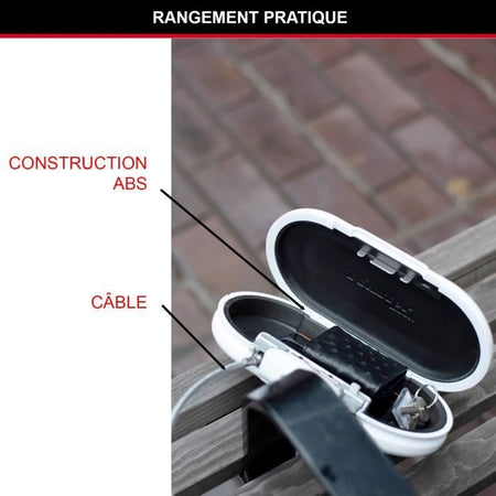 MASTER LOCK Mini custodia portatile da viaggio con cavo di sicurezza - Bianco