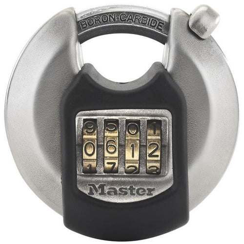 BLOCCO MASTER Lucchetto a disco esterno combinato - Alta sicurezza - Impugnatura protetta