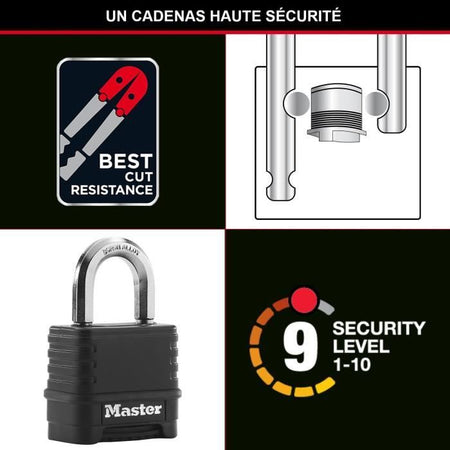 MASTER LOCK Lucchetto ad alta sicurezza [Combinazione] [Zinco] [Esterno] M178EURD