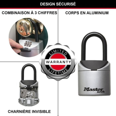 Mini cassetta portachiavi di sicurezza MASTER LOCK [Formato XS] [con manico] - 5406EURD