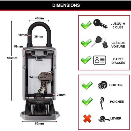 Cassetta portachiavi collegata MASTER LOCK - Bluetooth o combinazione - Con maniglia