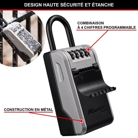 MASTER LOCK - Cassetta portachiavi esterna con maniglia flessibile - Nuovo design - Grande capacità - Alta sicurezza - 19,6 x 7,6 x 5,6 cm