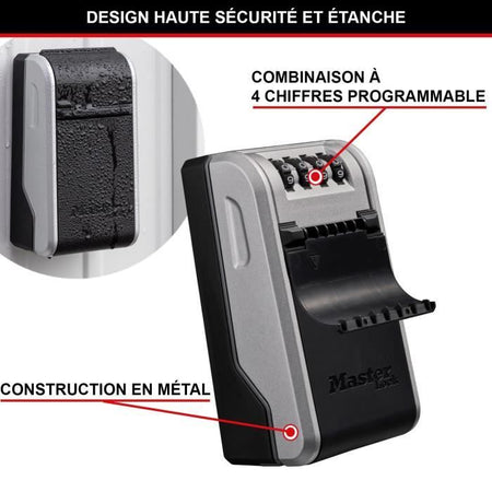 MASTER LOCK - Cassetta portachiavi da esterno - Nuovo design - Montaggio a parete - Grande capacità - Alta sicurezza - 19,6 x 7,6 x 5,6 cm