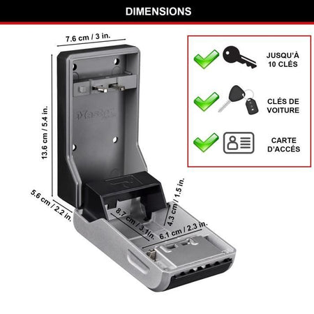 MASTER LOCK - Cassetta portachiavi da esterno - Nuovo design - Montaggio a parete - Grande capacità - Alta sicurezza - 19,6 x 7,6 x 5,6 cm