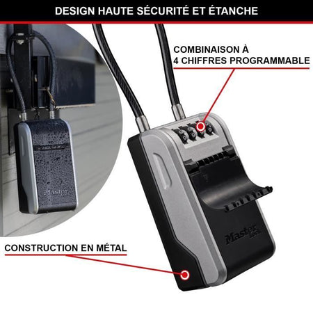 MASTER LOCK - Cassetta portachiavi esterna con maniglia - Nuovo design - Grande capacità - Alta sicurezza - 19,6 x 7,6 x 5,6 cm