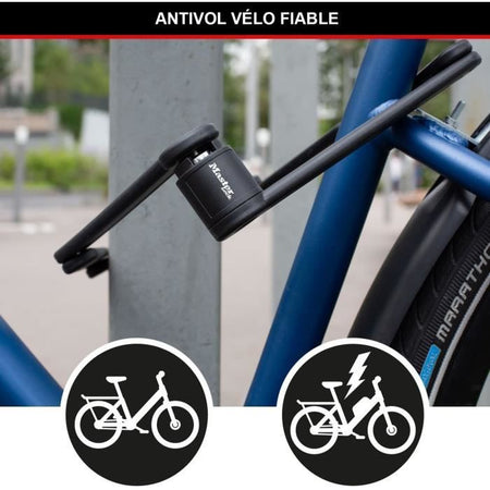 Lucchetto per bici pieghevole - MASTER LOCK - 8335EURDPRO - Acciaio temprato, 4 chiavi, supporto incluso