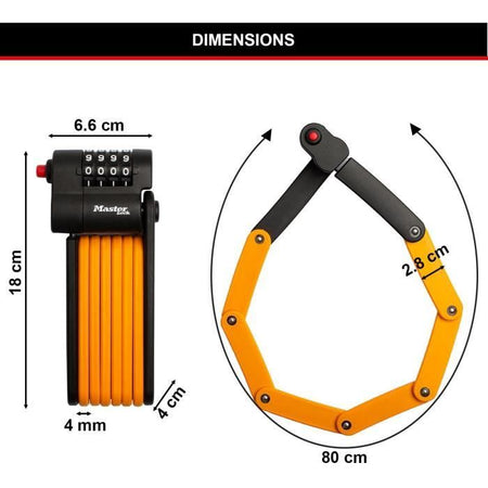 Lucchetto per bici codificato - MASTER LOCK - 8336EURDPRO - Acciaio temprato, combinazione programmabile, supporto incluso