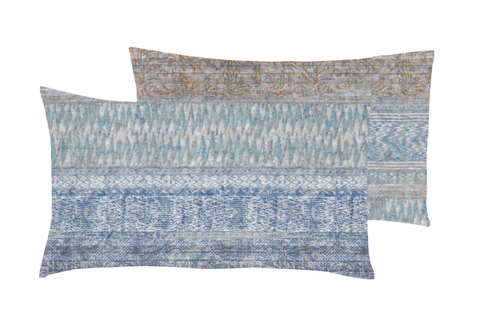 Set 2 federe coppia di federe stampa digitale 100% cotone Made in Italy TERRA E MARE