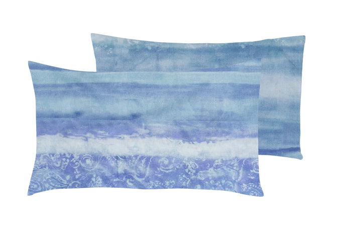 Set 2 federe coppia di federe stampa digitale 100% cotone Made in Italy MARE