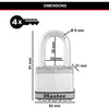Lucchetto ad alta sicurezza - MASTER LOCK - M115EURTRILF - Con chiave - Acciaio laminato rivestito - Esterno - Antiruggine - Arco M - Confezione da 3