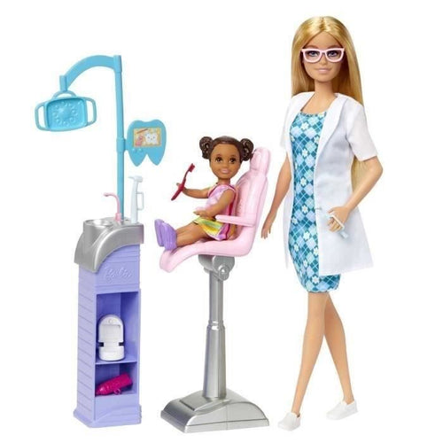 Studio dentistico Barbie - BARBIE - HKT69 - 2 bambole, sedia, strumenti dentistici, spazzolino da denti, dentifricio