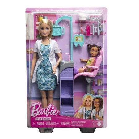 Studio dentistico Barbie - BARBIE - HKT69 - 2 bambole, sedia, strumenti dentistici, spazzolino da denti, dentifricio