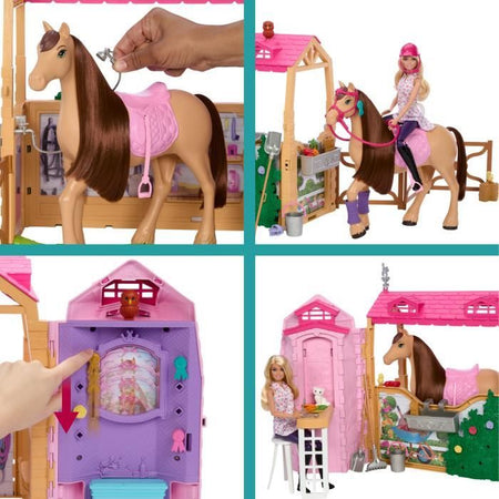 BARBIE Barbie Mysteries: La grande caccia al cavallo - Playset definitivo con la scuderia - Barbie - HXJ44
