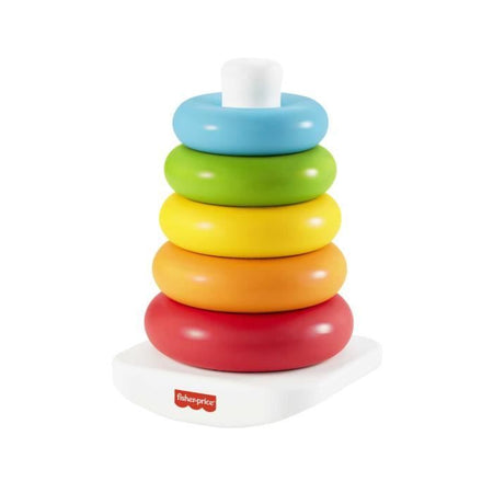 Anelli impilabili classici a piramide arcobaleno Fisher-Price in materiali a base vegetale - Giocattolo per l'apprendimento precoce - A partire dai 6 mesi