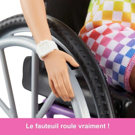 Barbie - Barbie Blonde Sedia a rotelle - Bambola - 3 anni e +