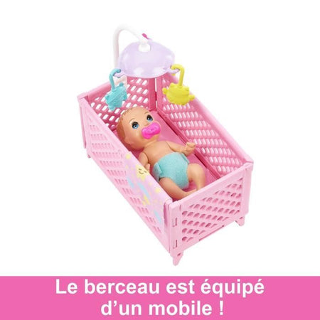 Barbie - Box skipper a letto - bambola playset - 3 anni e +