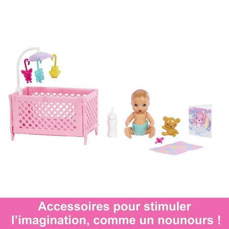 Barbie - Box skipper a letto - bambola playset - 3 anni e +