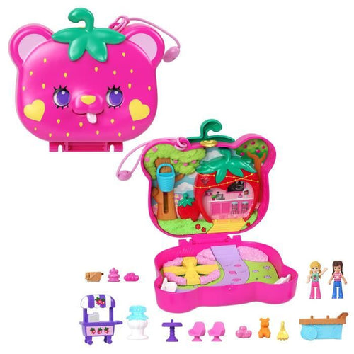 SCATOLA ORSETTO FRAGOLA - POLLY POCKET - HRD35 - SCATOLA COMPATTA MINI BAMBOLA POLLY POCKET