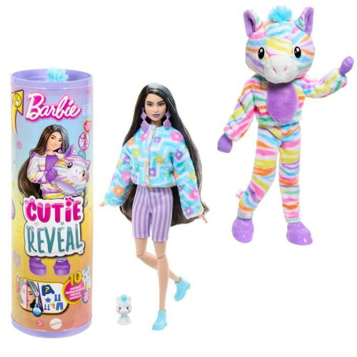 Barbie-Barbie Cutie Reveal-Bambola Zebra da sogno colorata con 10 sorprese39 HRK