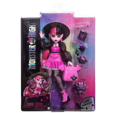 Monster High Draculaura bambola con animale domestico e accessori HRP64